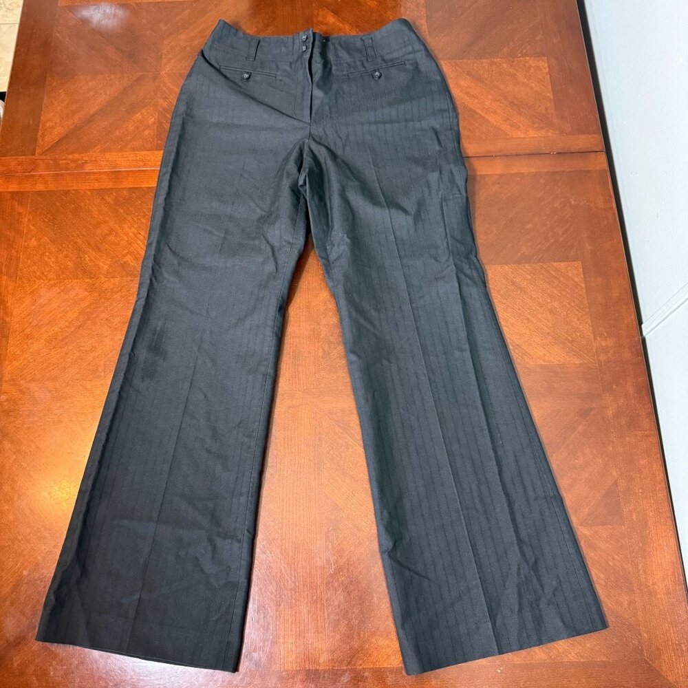 Ann Taylor Womens Black Pinstripe Dress Pants Size 8‎ Made In Turkey